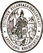 Offizielles Logo der Deutschen Kolonialgesellschaft – Abteilung Regensburg aus dem Jahr 1910.
